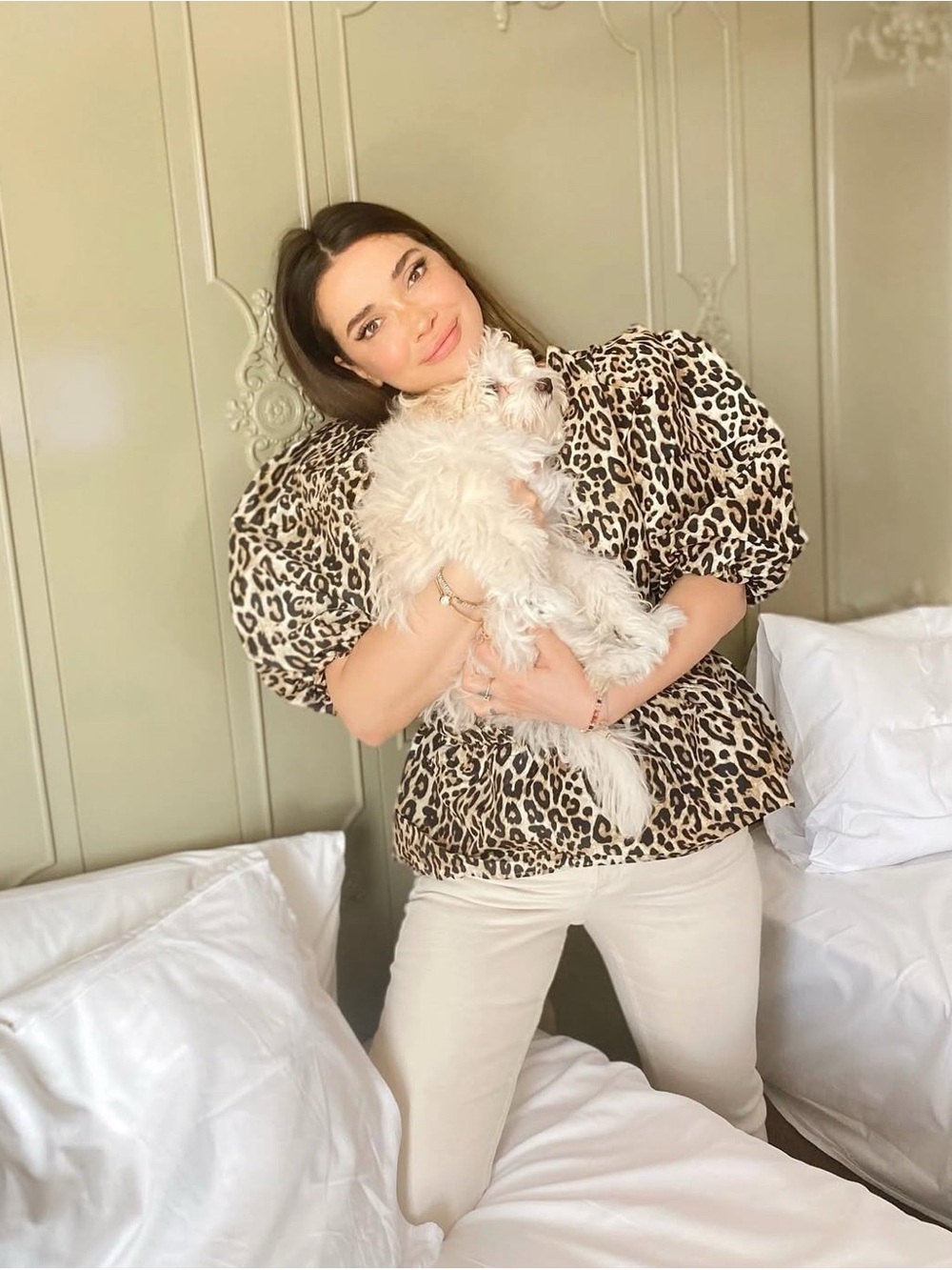 H&M Leopard Puff Sleeve Blouse